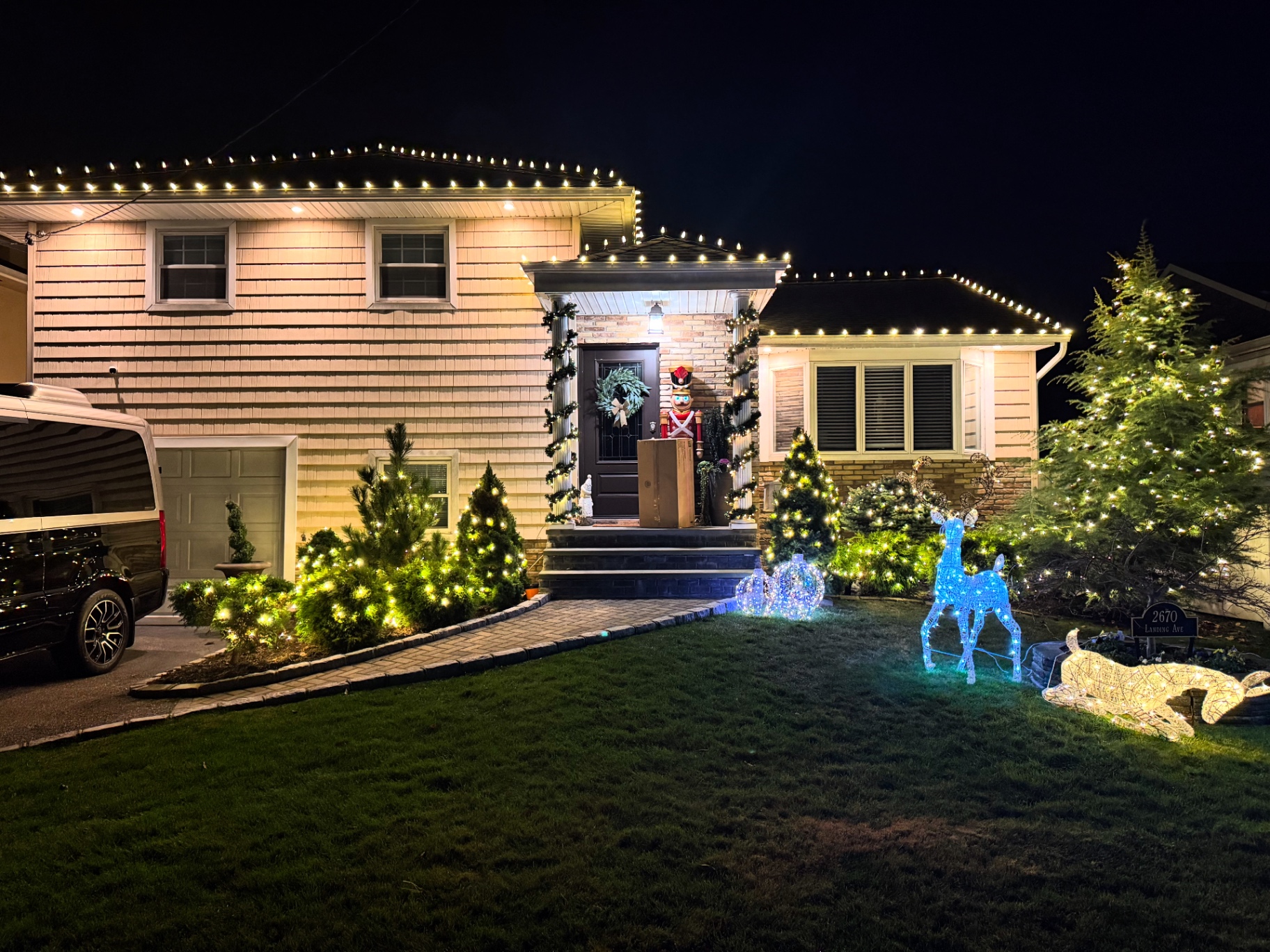Christmas lighting installation in Long Island, NY